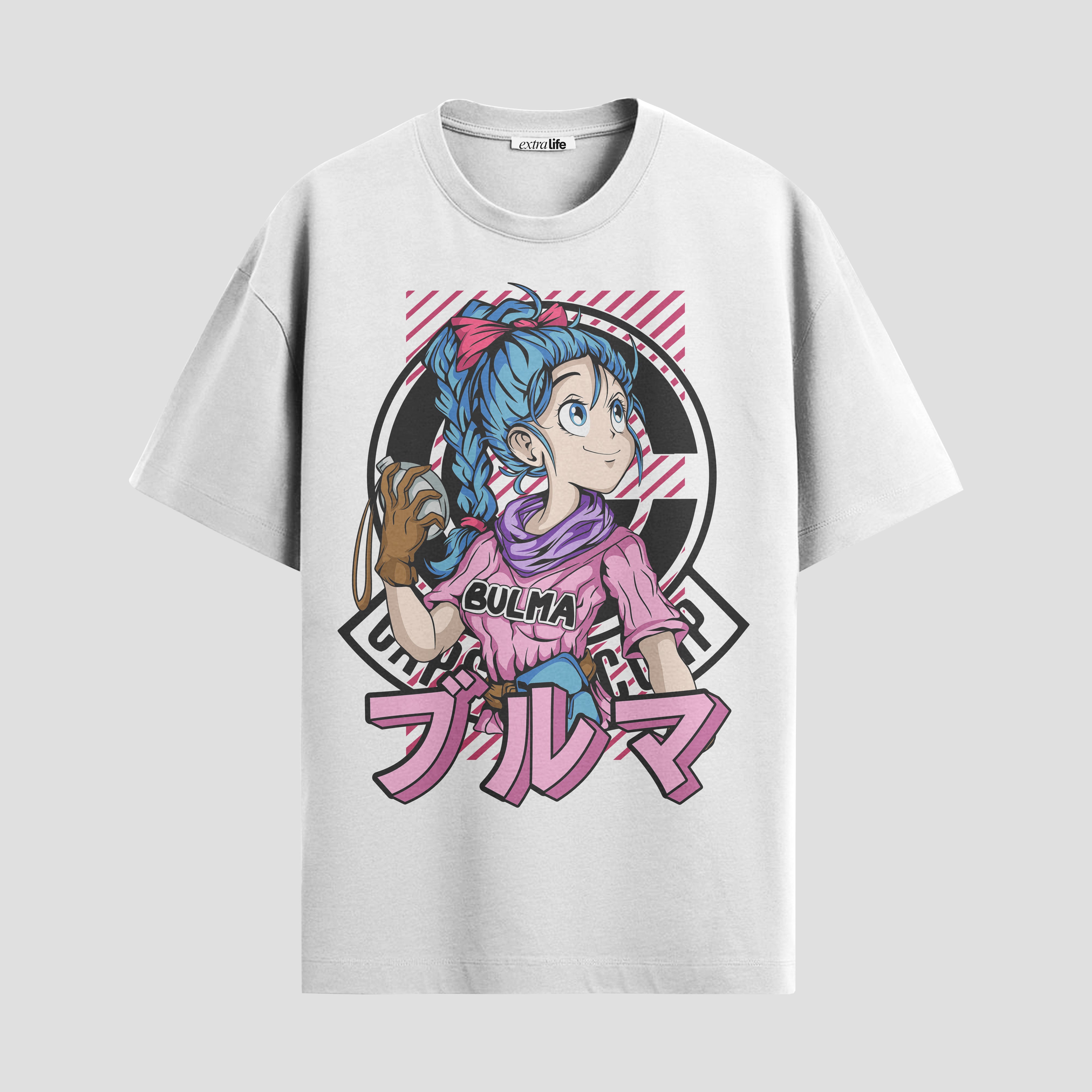 Playera urbana de anime y gaming ExtraLife MX, corte Standard Fit unisex ligero y transpirable en color Deep Black y Pure White, ropa de uso diario para gym y casual.