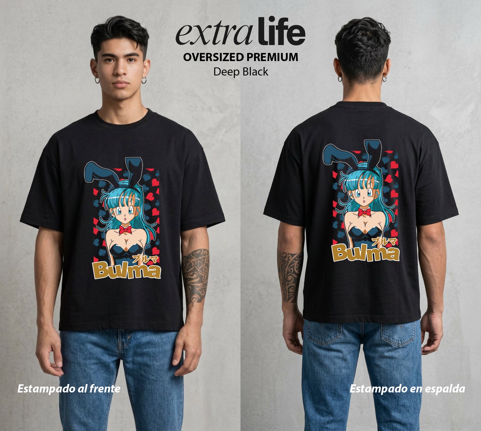 El Poder de las Esferas | La Cientifica del Bien #00692 - Playera Oversized Premium | Deep Black - Foto en modelo