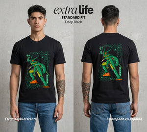 El Poder de las Esferas | La Perfeccion Genetica #00694 - Playera Standard Fit | Deep Black - Foto en modelo
