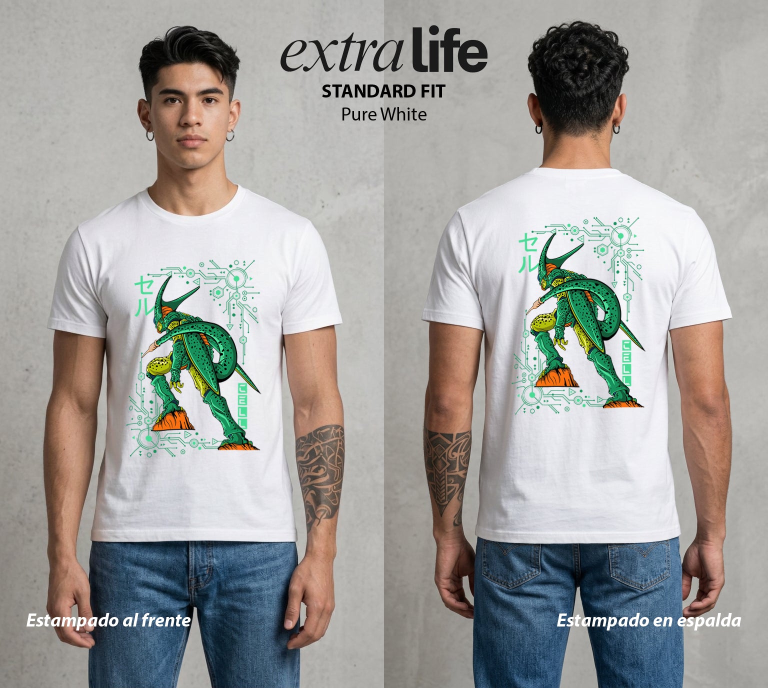 El Poder de las Esferas | La Perfeccion Genetica #00694 - Playera Standard Fit | Pure White - Foto en modelo