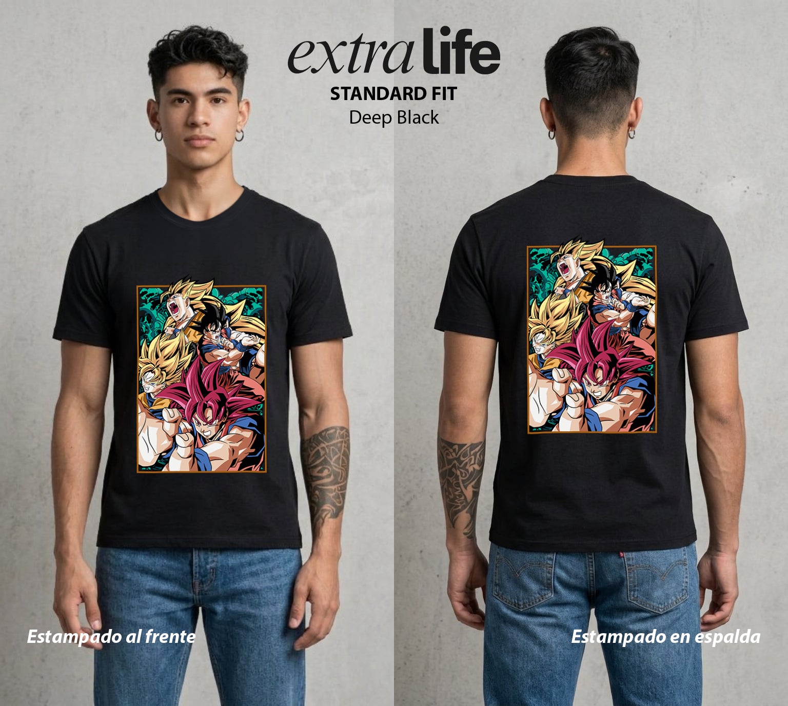 El Poder de las Esferas | Los Heroes del Universo #00697 - Playera Standard Fit | Deep Black - Foto en modelo