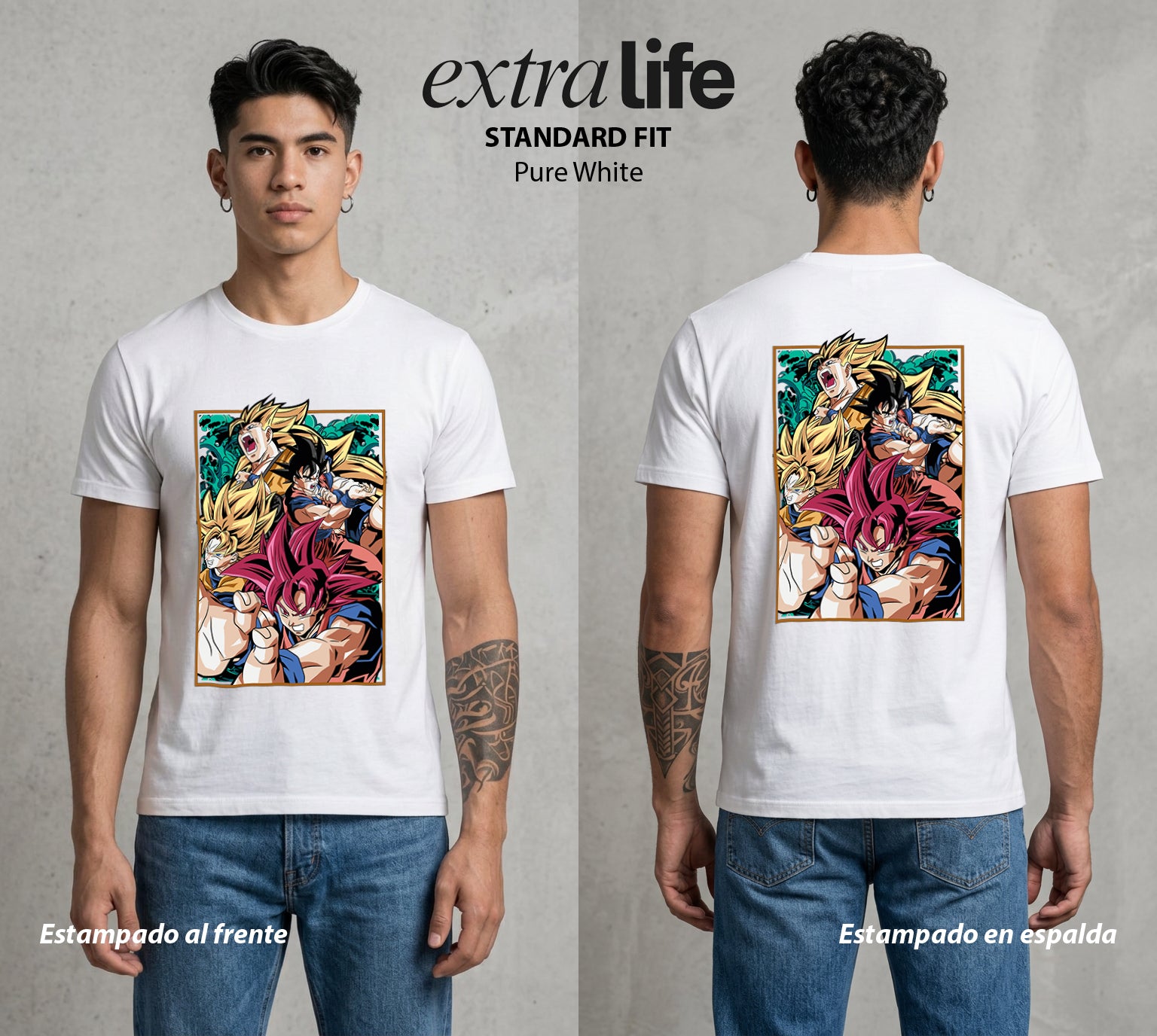 El Poder de las Esferas | Los Heroes del Universo #00697 - Playera Standard Fit | Pure White - Foto en modelo