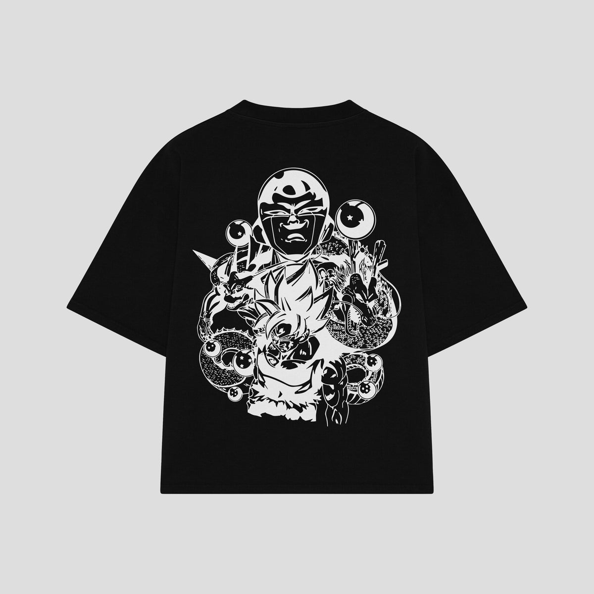 Playera streetwear premium de anime y gaming ExtraLife MX, corte oversized drop shoulder ligero y fresco en color Deep Black y Off-White, moda urbana mexicana de culto.