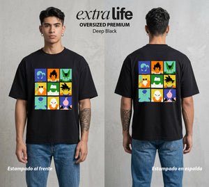 El Poder de las Esferas | Galeria del Poder Z #00702 - Playera Oversized Premium | Deep Black - Foto en modelo