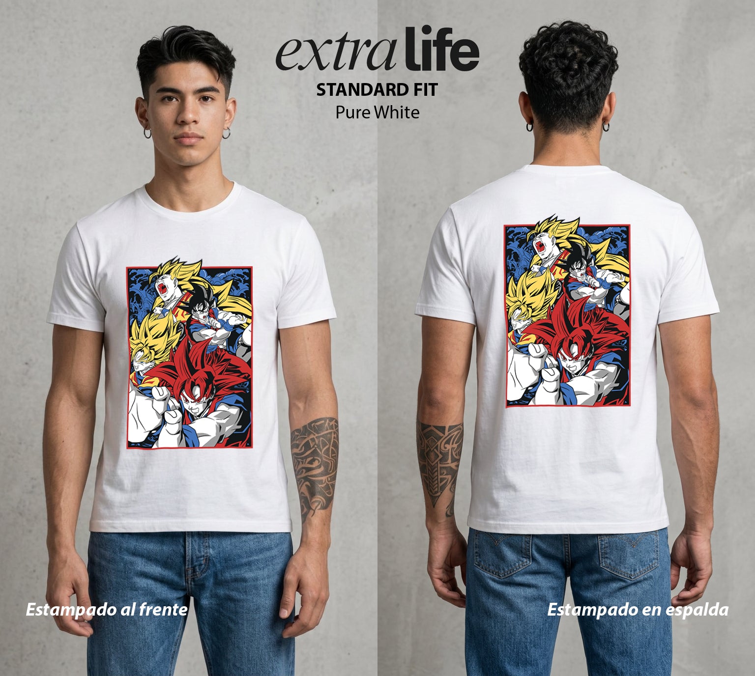 El Poder de las Esferas | Los Heroes del Universo #00703 - Playera Standard Fit | Pure White - Foto en modelo