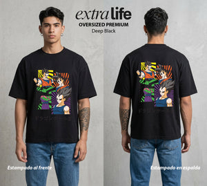 El Poder de las Esferas | Galeria del Poder Z #00704 - Playera Oversized Premium | Deep Black - Foto en modelo