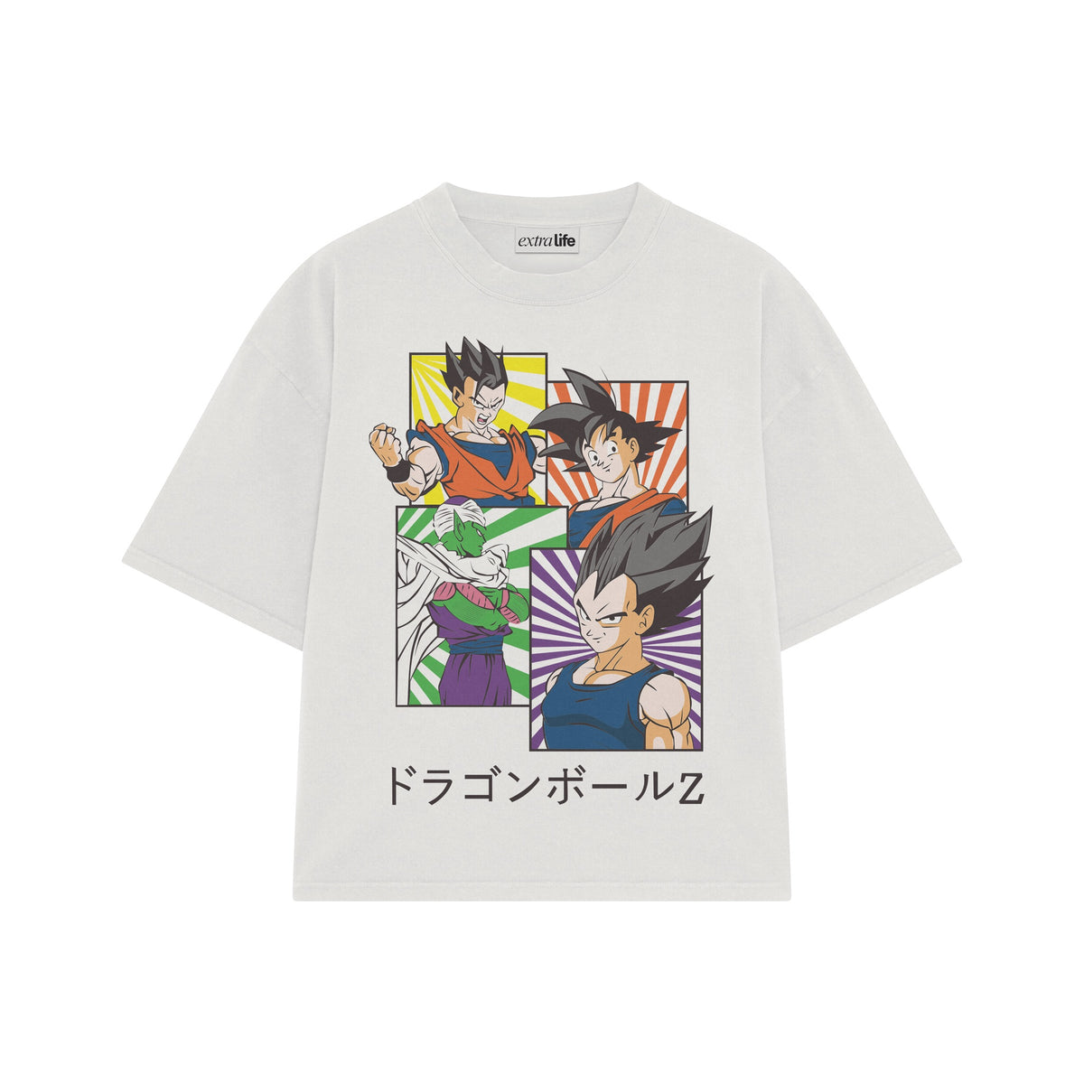 Playera streetwear premium de anime y gaming ExtraLife MX, corte oversized drop shoulder ligero y fresco en color Deep Black y Off-White, moda urbana mexicana de culto.