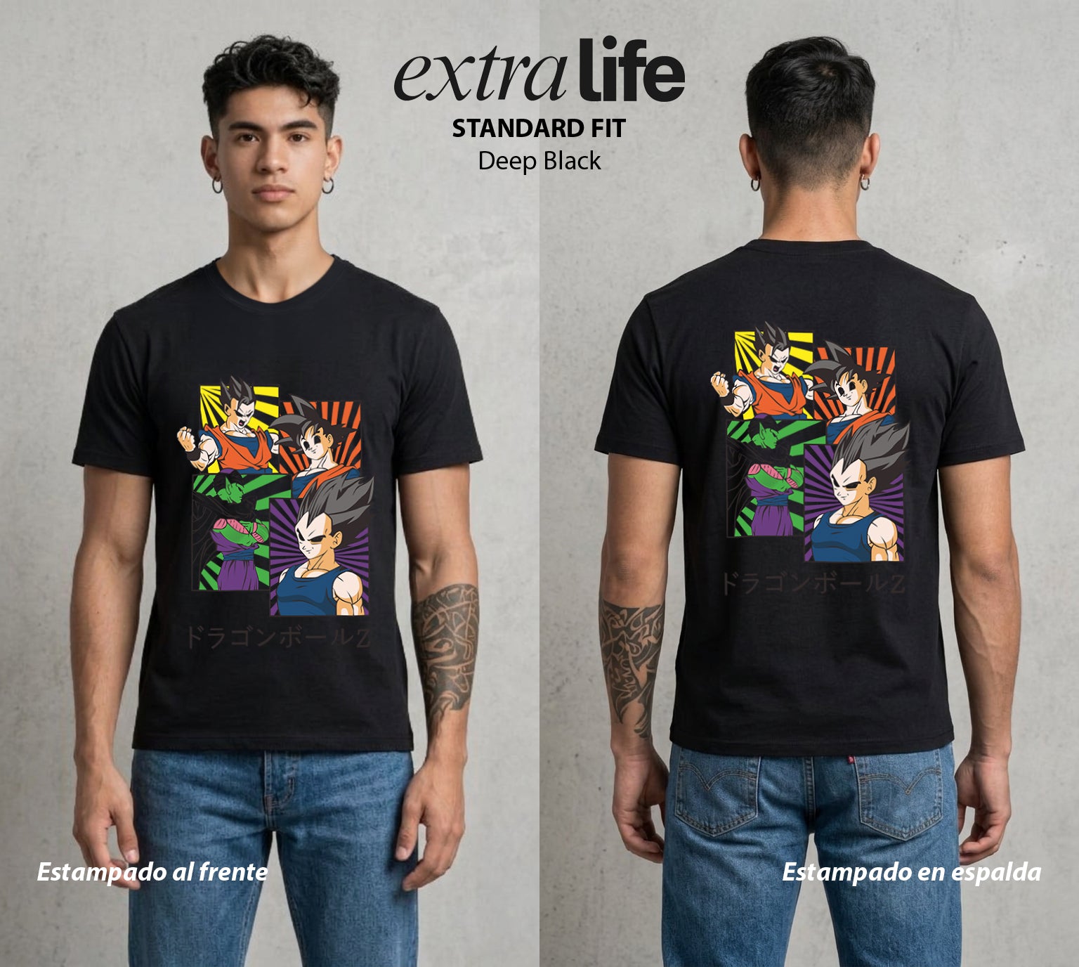 El Poder de las Esferas | Galeria del Poder Z #00704 - Playera Standard Fit | Deep Black - Foto en modelo