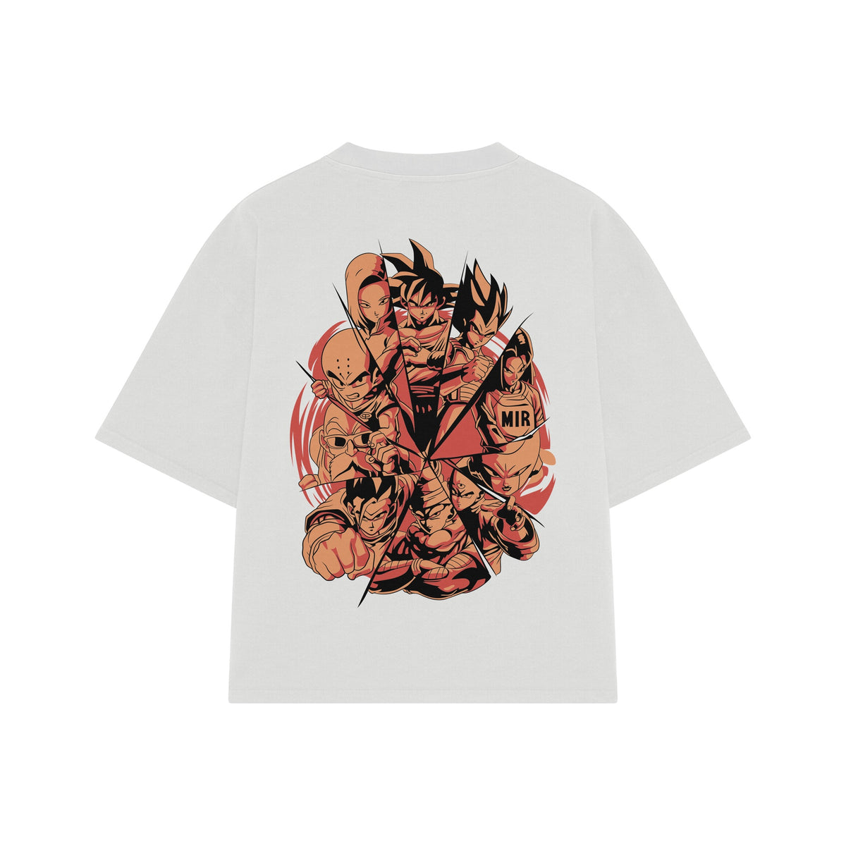 Playera streetwear premium de anime y gaming ExtraLife MX, corte oversized drop shoulder ligero y fresco en color Deep Black y Off-White, moda urbana mexicana de culto.