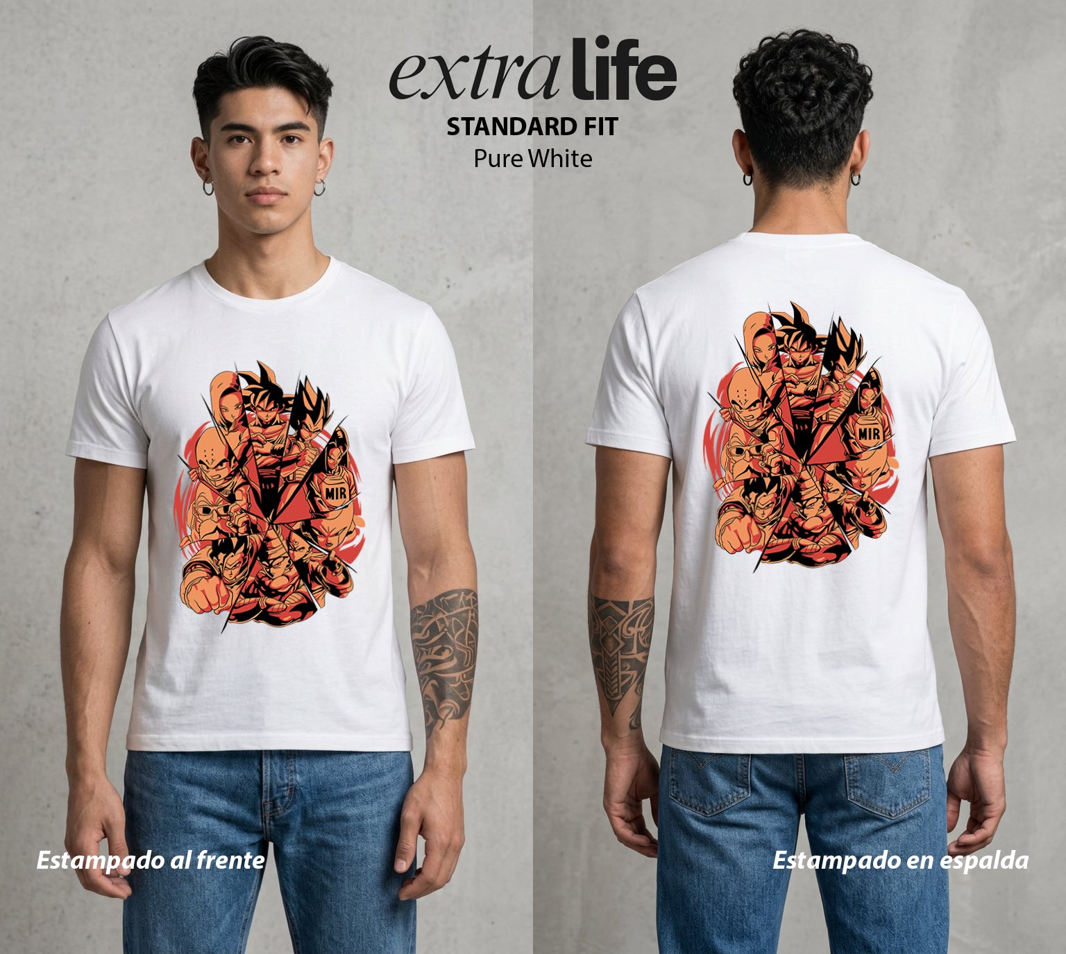El Poder de las Esferas | Los Heroes del Universo #00705 - Playera Standard Fit | Pure White - Foto en modelo