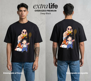 El Poder de las Esferas | Galeria del Poder Z #00706 - Playera Oversized Premium | Deep Black - Foto en modelo