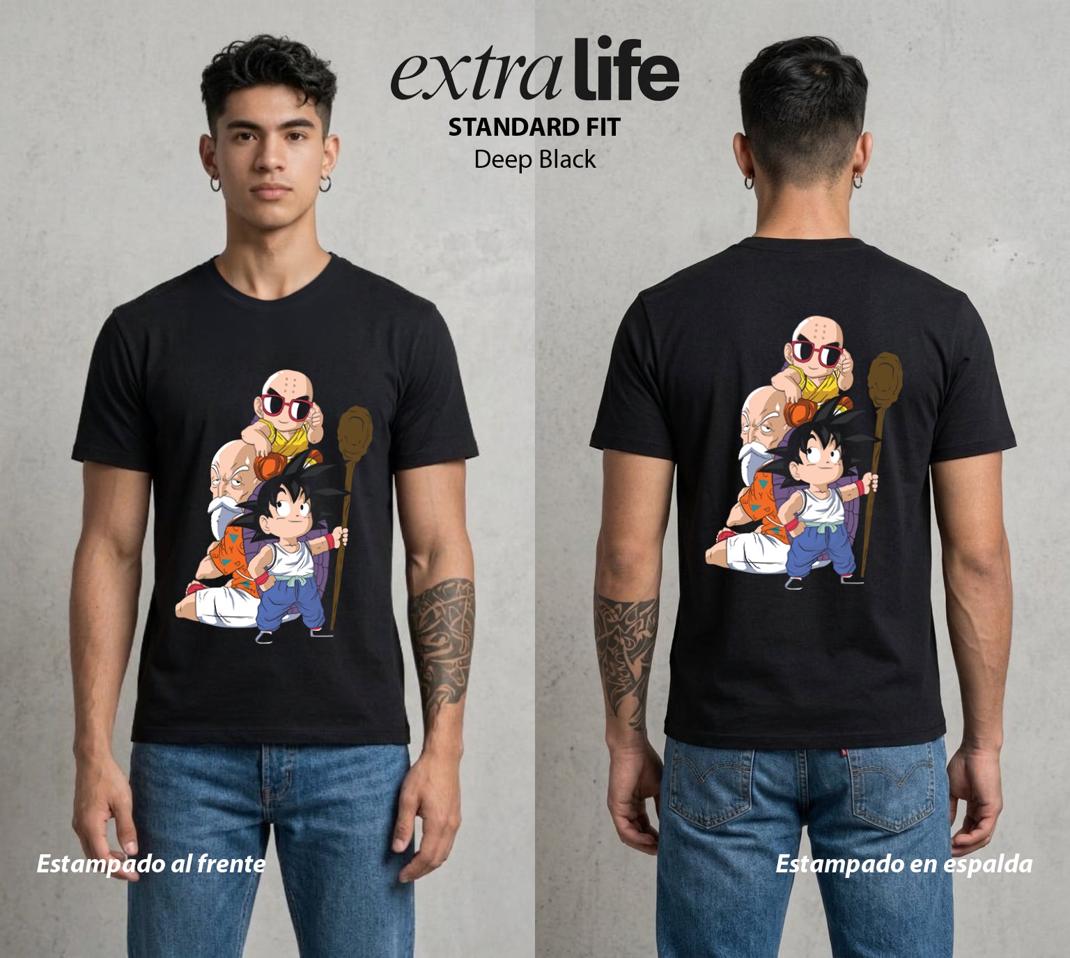 El Poder de las Esferas | Galeria del Poder Z #00706 - Playera Standard Fit | Deep Black - Foto en modelo