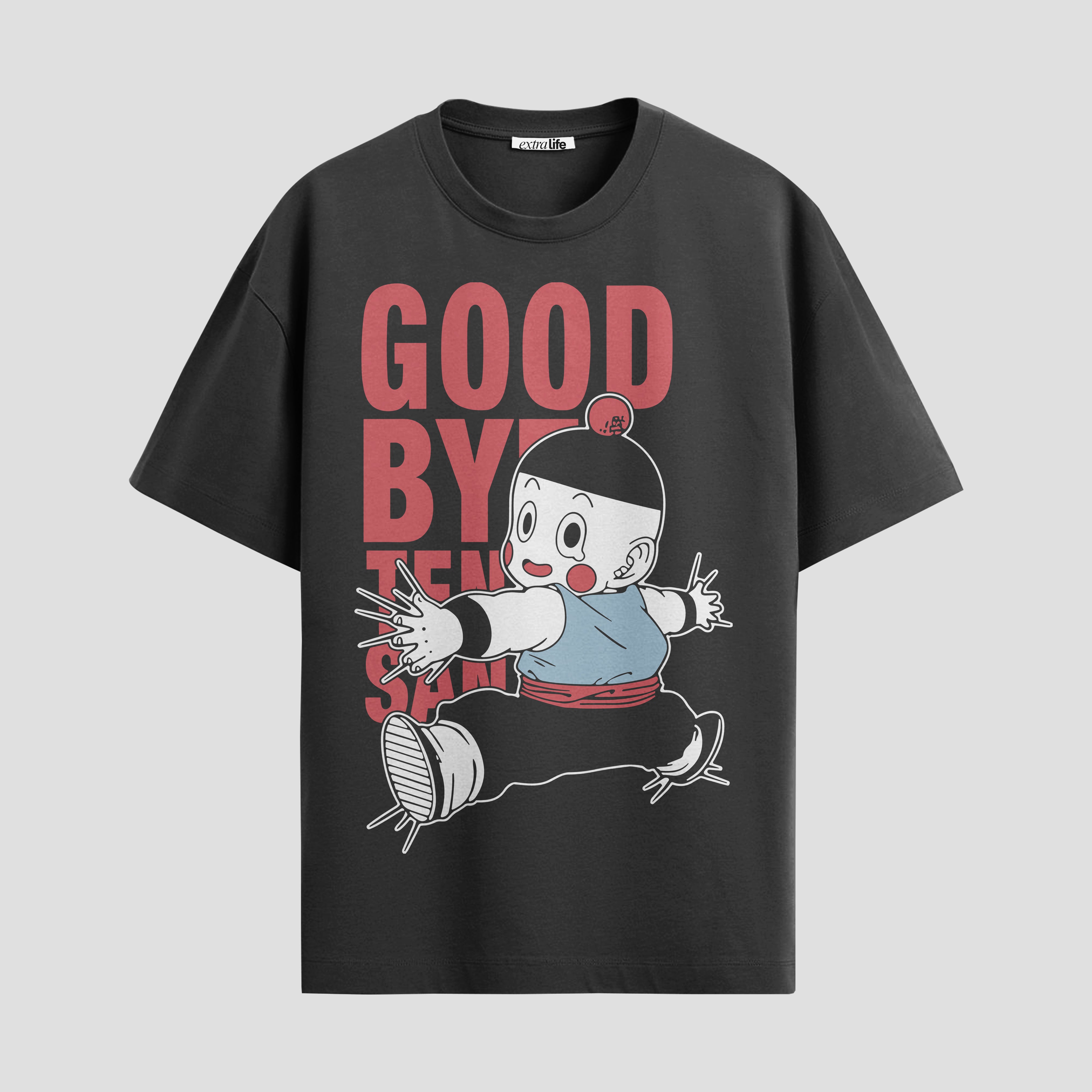 Playera urbana de anime y gaming ExtraLife MX, corte Standard Fit unisex ligero y transpirable en color Deep Black y Pure White, ropa de uso diario para gym y casual.