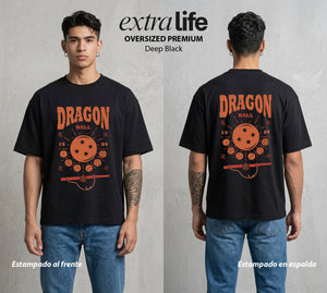 El Poder de las Esferas | Las Esferas del Destino #00709 - Playera Oversized Premium | Deep Black - Foto en modelo