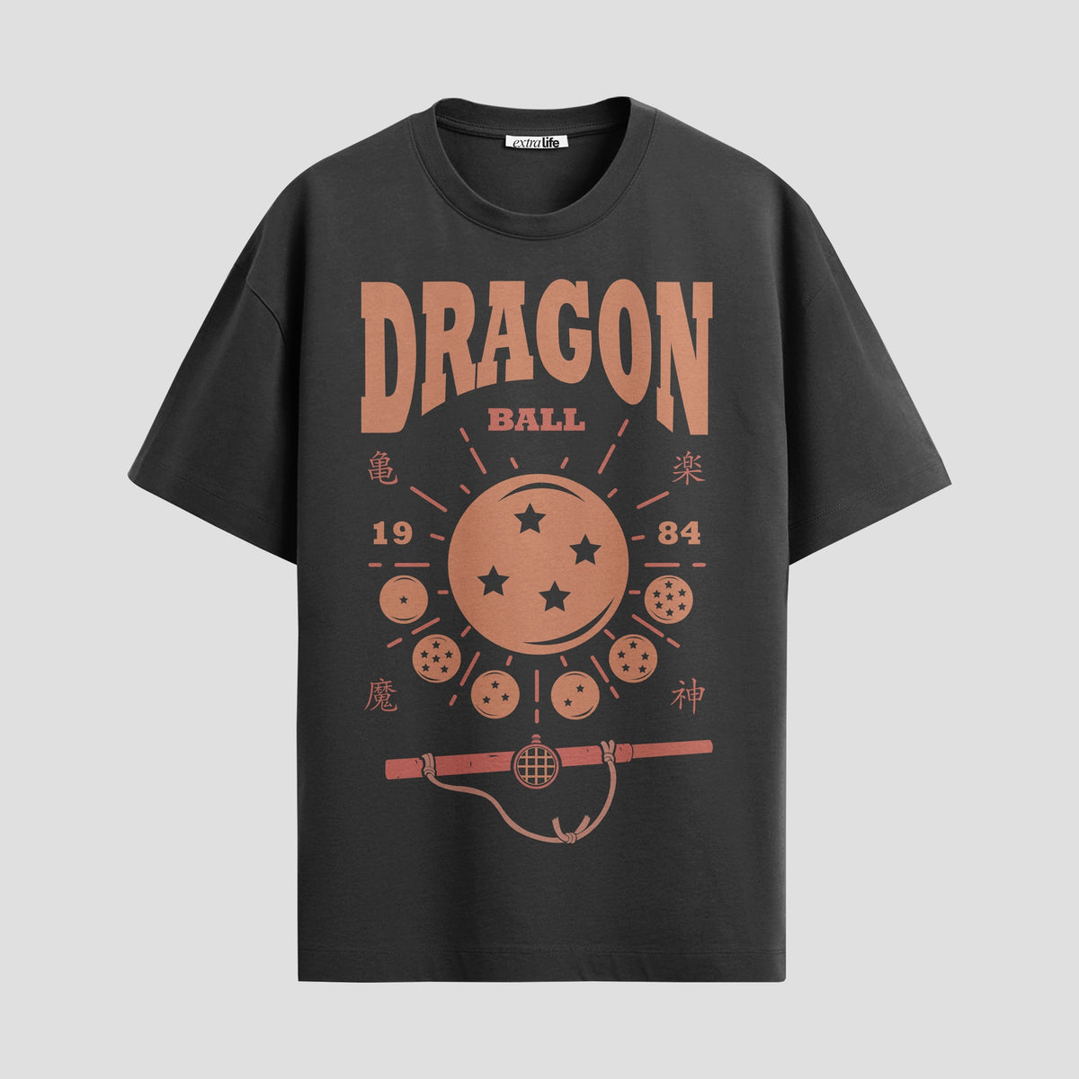 Playera urbana de anime y gaming ExtraLife MX, corte Classic Premium unisex ligero y transpirable en color Deep Black y Pure White, ropa de uso diario para gym y casual.