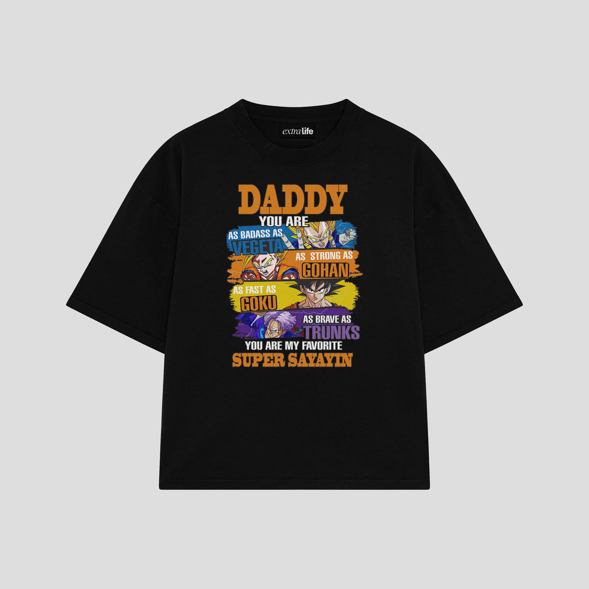 Playera streetwear premium de anime y gaming ExtraLife MX, corte oversized drop shoulder ligero y fresco en color Deep Black y Off-White, moda urbana mexicana de culto.