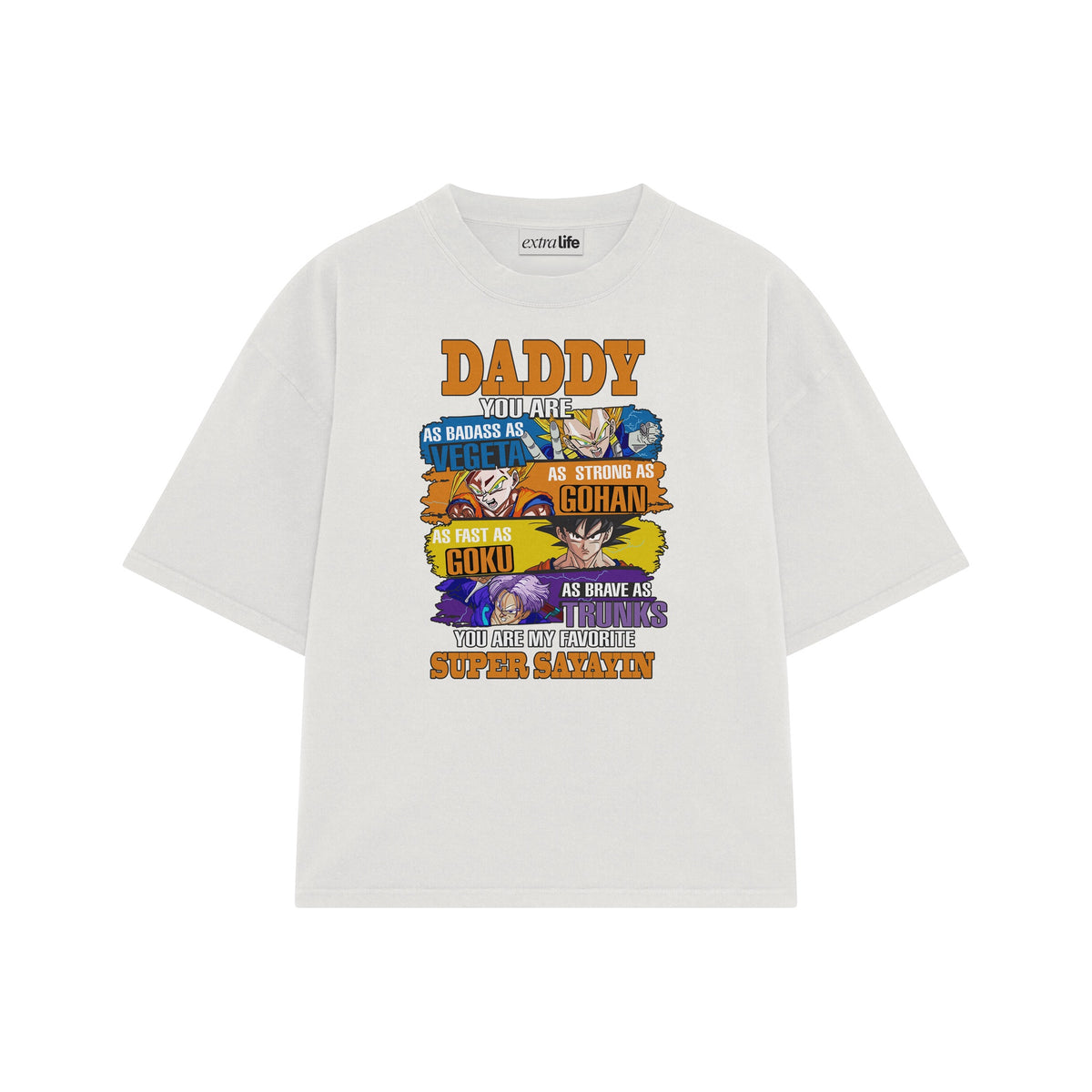 Playera streetwear premium de anime y gaming ExtraLife MX, corte oversized drop shoulder ligero y fresco en color Deep Black y Off-White, moda urbana mexicana de culto.