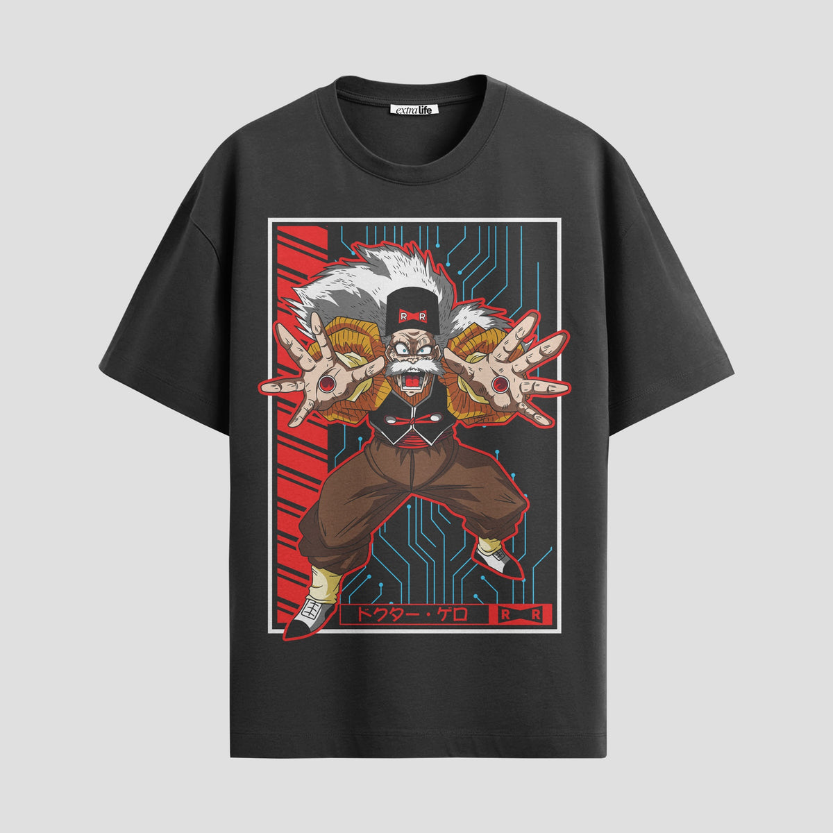 Playera urbana de anime y gaming ExtraLife MX, corte Classic Premium unisex ligero y transpirable en color Deep Black y Pure White, ropa de uso diario para gym y casual.