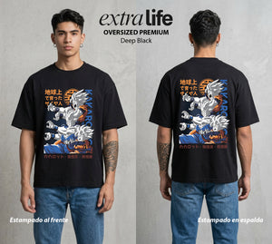 El Poder de las Esferas | La Familia del Poder #00715 - Playera Oversized Premium | Deep Black - Foto en modelo