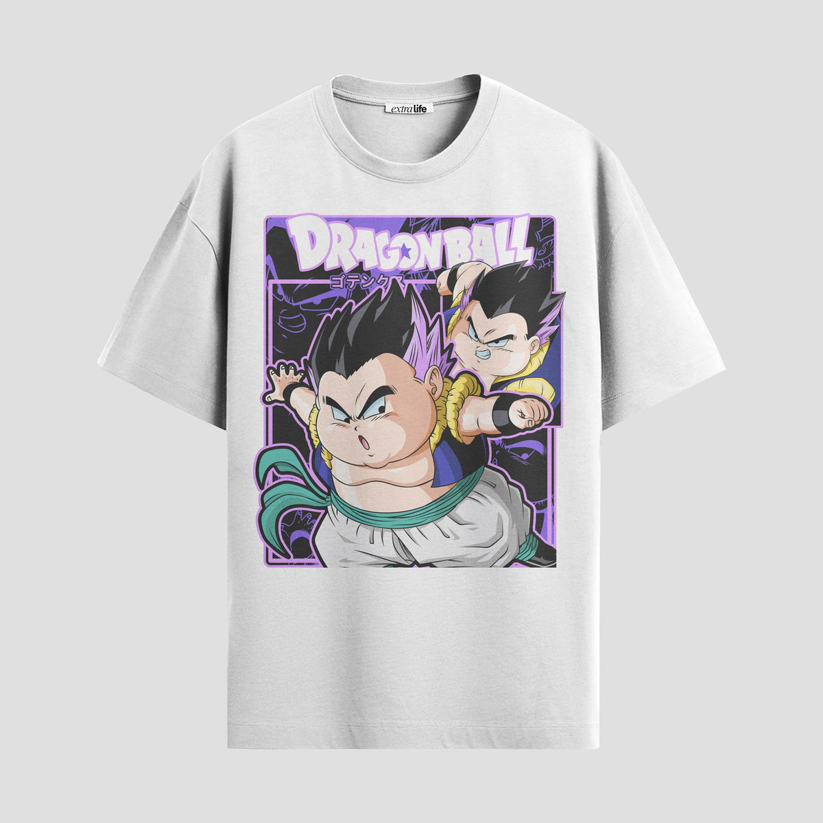 Playera urbana de anime y gaming ExtraLife MX, corte Classic Premium unisex ligero y transpirable en color Deep Black y Pure White, ropa de uso diario para gym y casual.