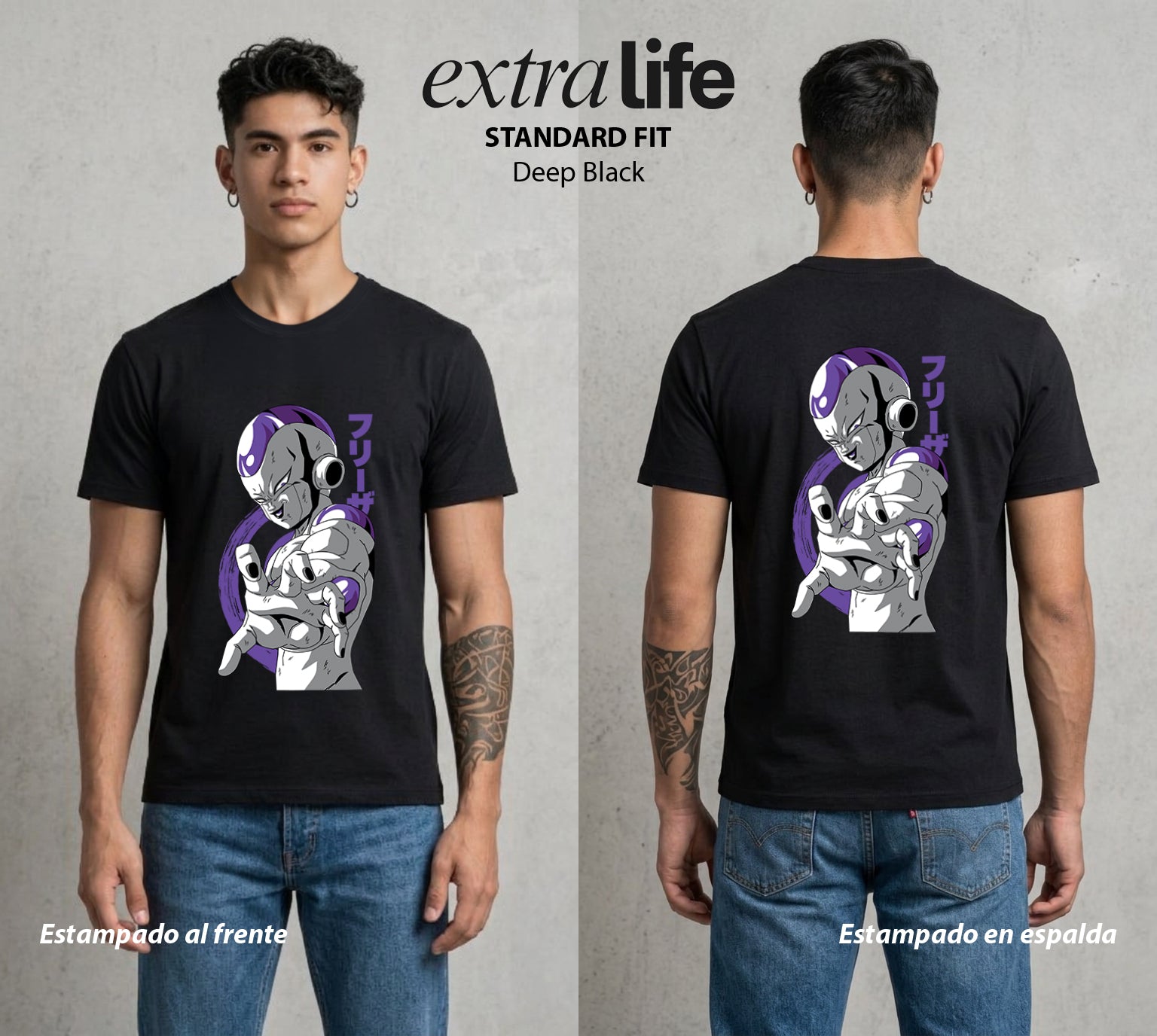El Poder de las Esferas | El Frio Imperial #00718 - Playera Standard Fit | Deep Black - Foto en modelo