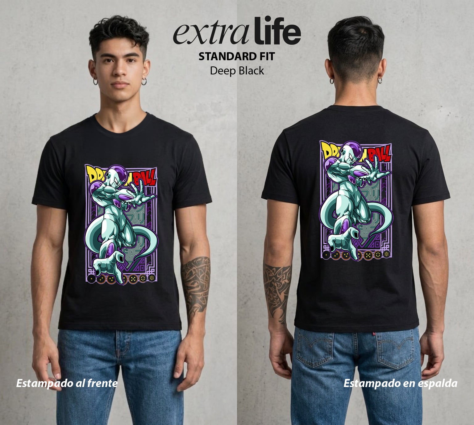 El Poder de las Esferas | El Tirano del Cosmos #00719 - Playera Standard Fit | Deep Black - Foto en modelo