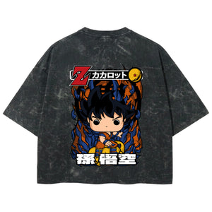 Playera streetwear premium de anime y gaming ExtraLife MX, corte boxy deluxe mineral wash heavyweight en color Acid Wash, moda urbana mexicana de culto.