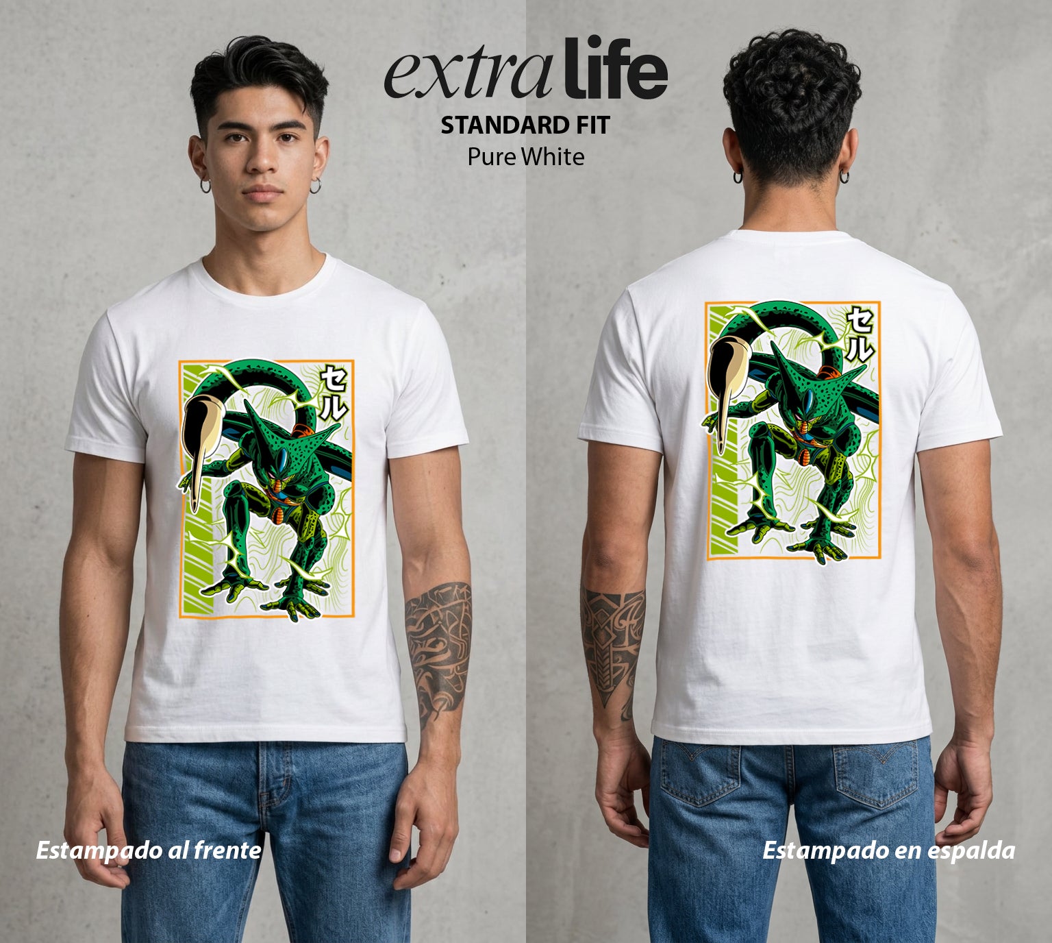 El Poder de las Esferas | La Perfeccion Genetica #00724 - Playera Standard Fit | Pure White - Foto en modelo