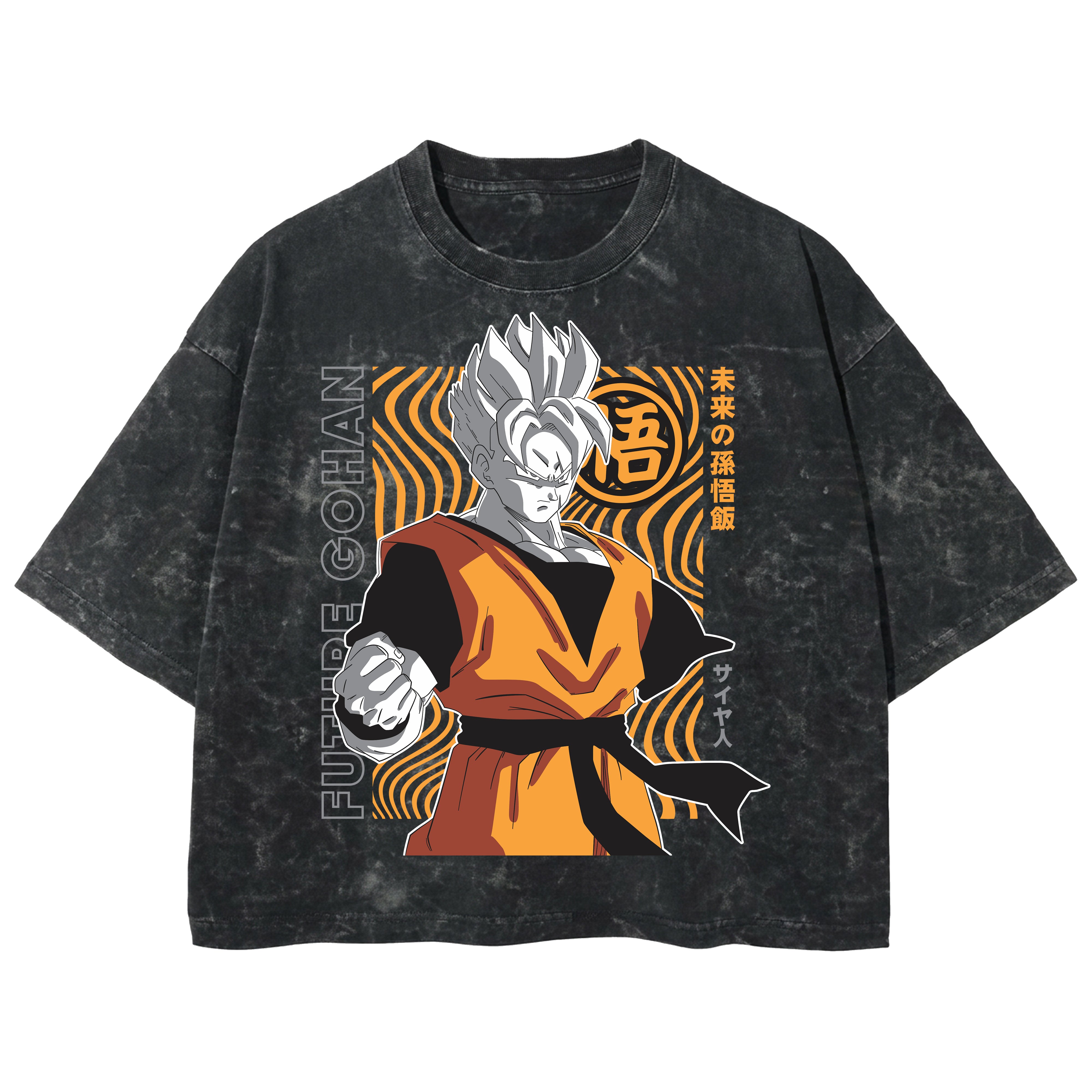 Playera streetwear premium de anime y gaming ExtraLife MX, corte boxy deluxe mineral wash heavyweight en color Acid Wash, moda urbana mexicana de culto.