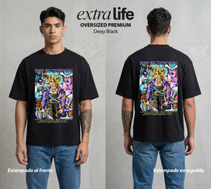 El Poder de las Esferas | El Viajero del Tiempo #00726 - Playera Oversized Premium | Deep Black - Foto en modelo