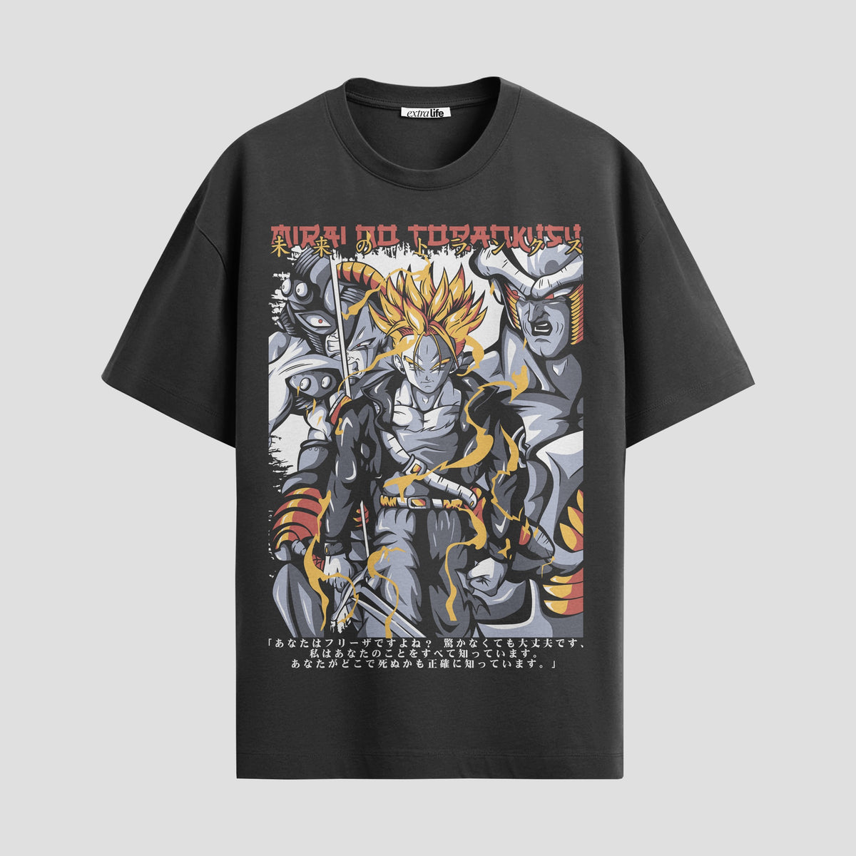 Playera urbana de anime y gaming ExtraLife MX, corte Classic Premium unisex ligero y transpirable en color Deep Black y Pure White, ropa de uso diario para gym y casual.