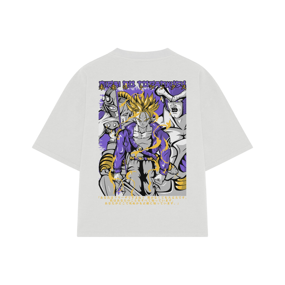 Playera streetwear premium de anime y gaming ExtraLife MX, corte oversized drop shoulder ligero y fresco en color Deep Black y Off-White, moda urbana mexicana de culto.