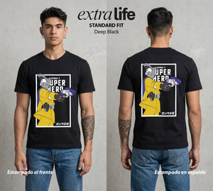 El Poder de las Esferas | Los Androides del Bien #00730 - Playera Standard Fit | Deep Black - Foto en modelo