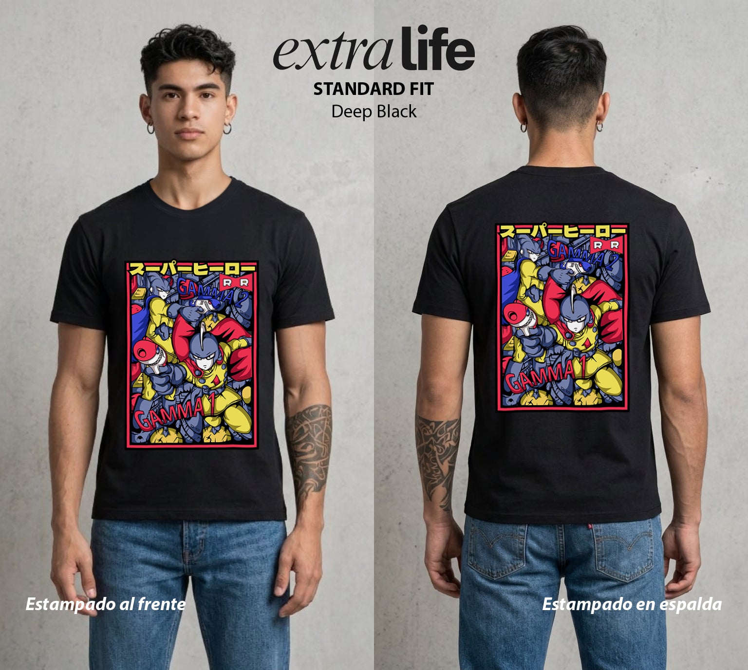 El Poder de las Esferas | El Doble Poder #00731 - Playera Standard Fit | Deep Black - Foto en modelo