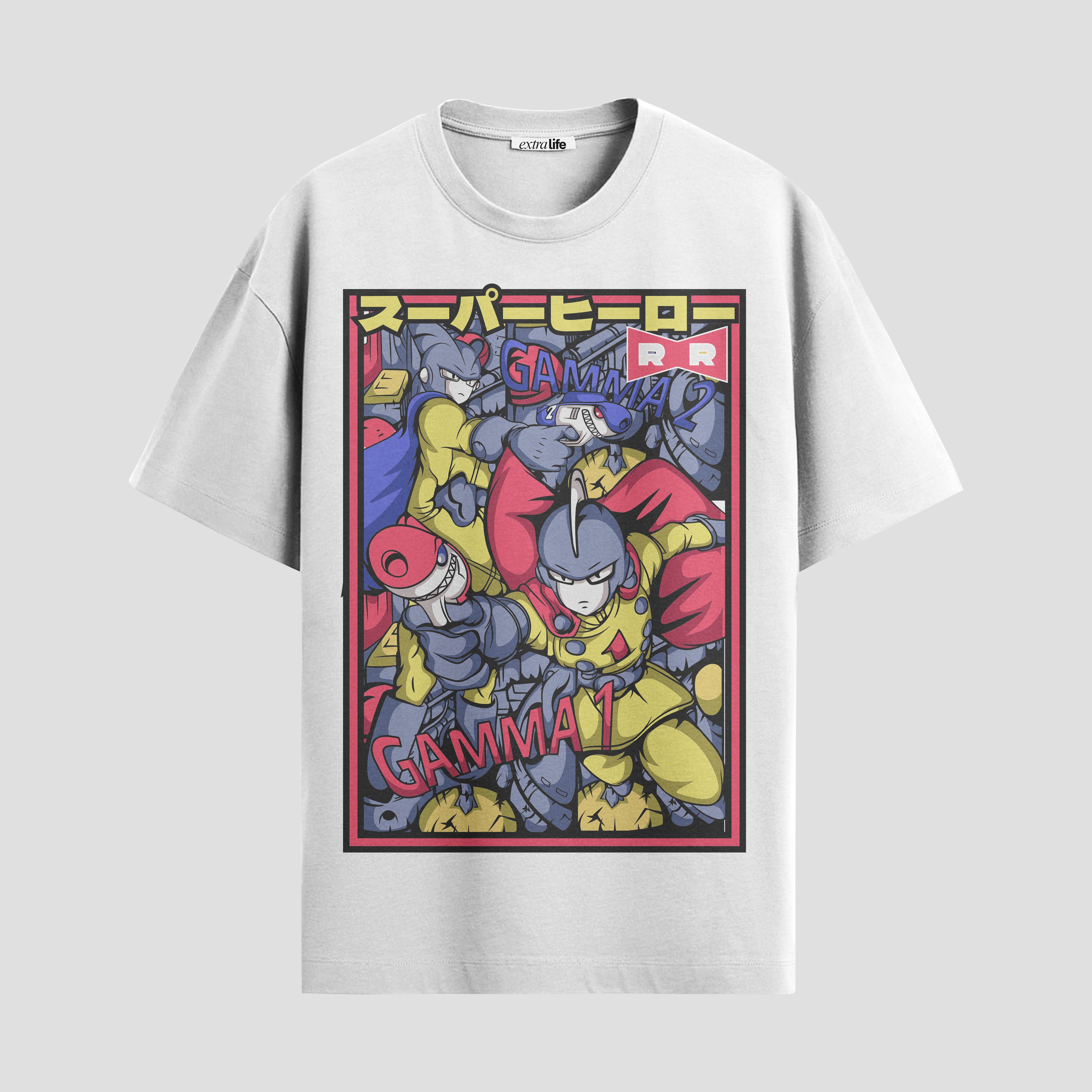 Playera urbana de anime y gaming ExtraLife MX, corte Standard Fit unisex ligero y transpirable en color Deep Black y Pure White, ropa de uso diario para gym y casual.
