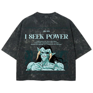 Playera streetwear premium de anime y gaming ExtraLife MX, corte boxy deluxe mineral wash heavyweight en color Acid Wash, moda urbana mexicana de culto.
