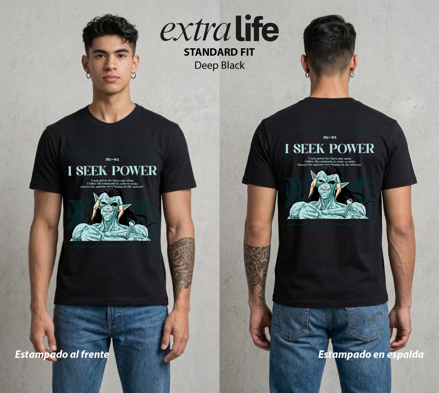 El Poder de las Esferas | La Fuerza Liberada #00732 - Playera Standard Fit | Deep Black - Foto en modelo