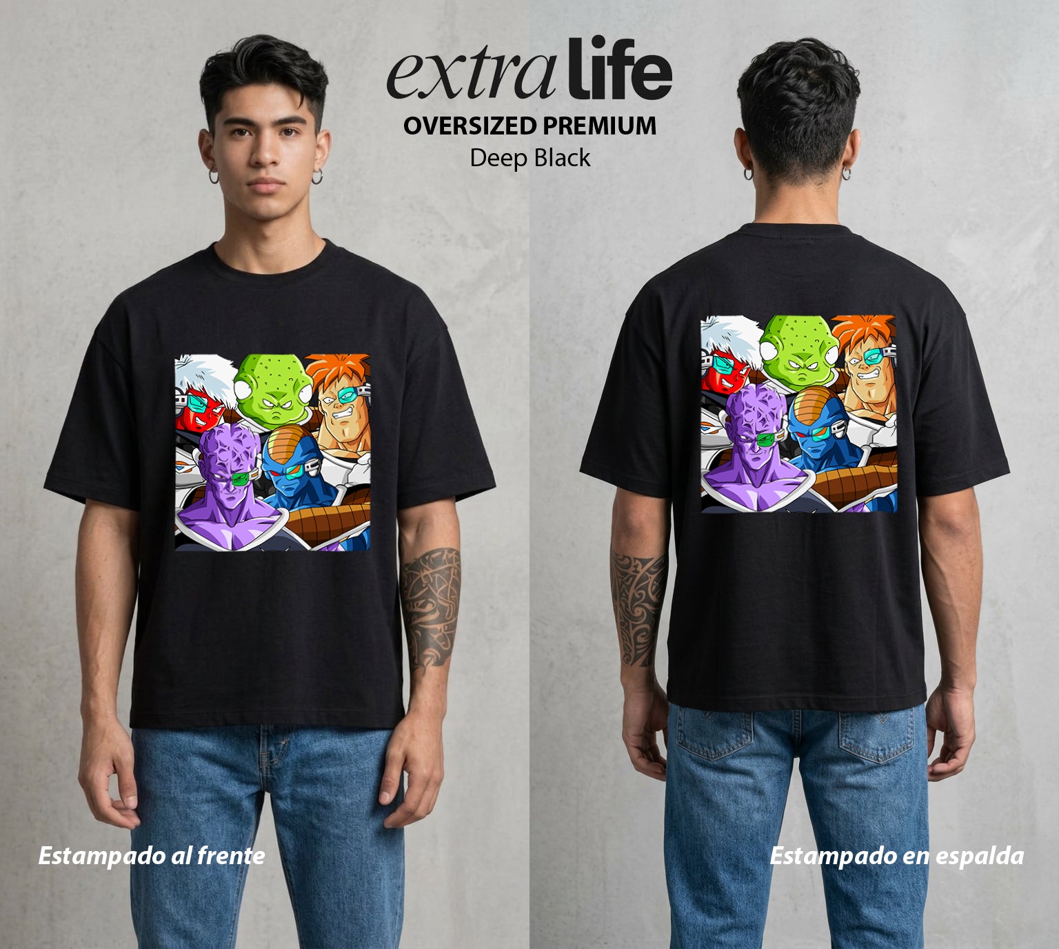 El Poder de las Esferas | El Capitan del Cambio #00734 - Playera Oversized Premium | Deep Black - Foto en modelo