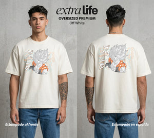 El Poder de las Esferas | La Fusion Suprema #00736 - Playera Oversized Premium | Off White - Foto en modelo