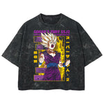 Playera streetwear premium de anime y gaming ExtraLife MX, corte boxy deluxe mineral wash heavyweight en color Acid Wash, moda urbana mexicana de culto.