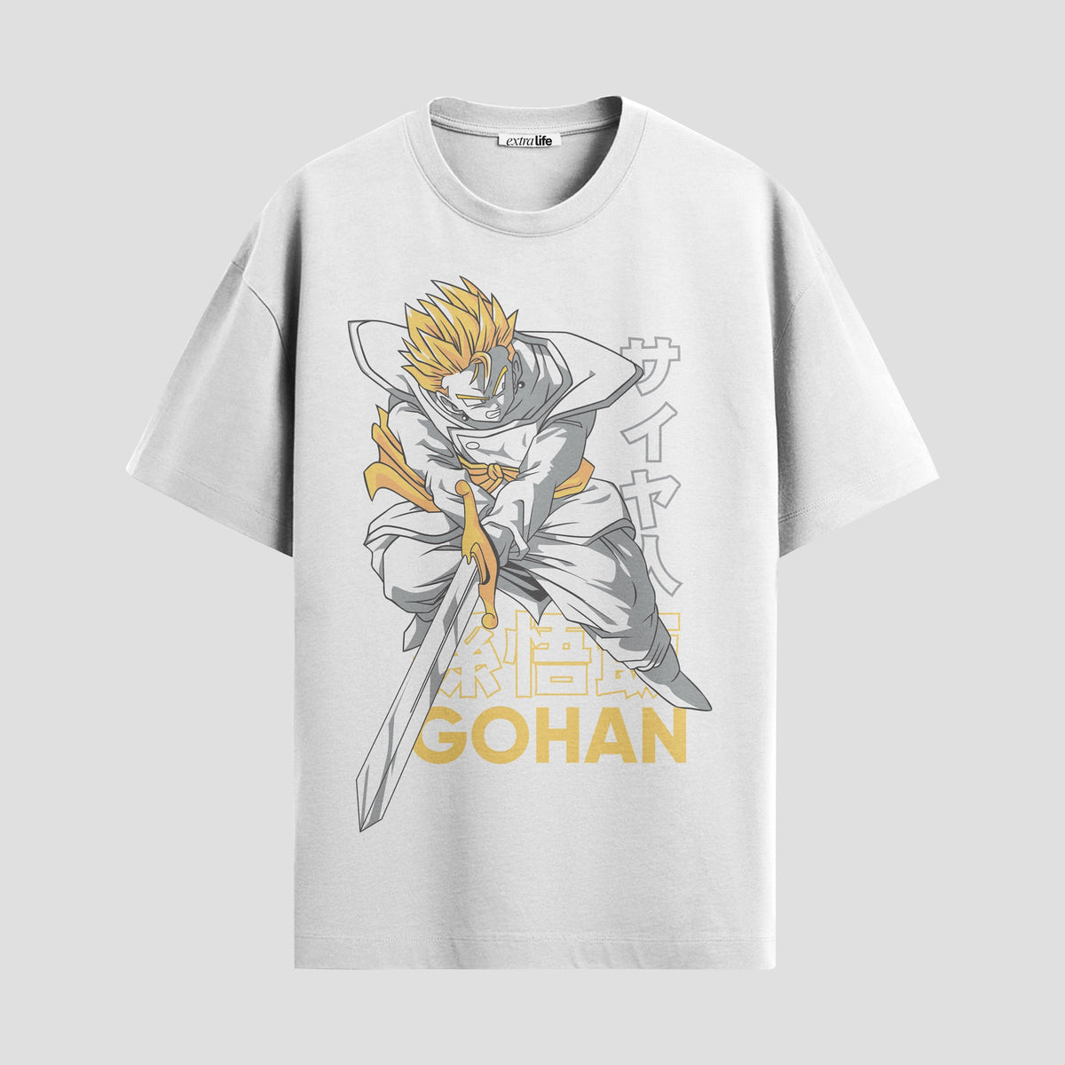 Playera urbana de anime y gaming ExtraLife MX, corte Classic Premium unisex ligero y transpirable en color Deep Black y Pure White, ropa de uso diario para gym y casual.