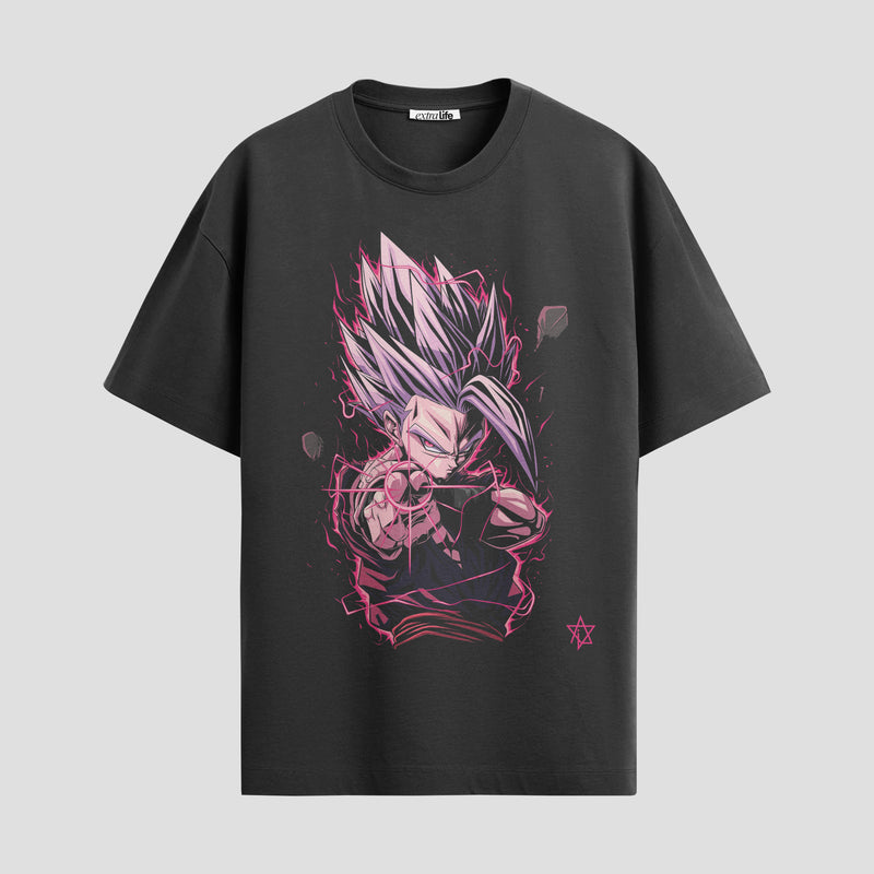 Playera urbana de anime y gaming ExtraLife MX, corte Standard Fit unisex ligero y transpirable en color Deep Black y Pure White, ropa de uso diario para gym y casual.