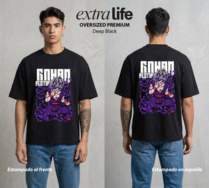 El Poder de las Esferas | La Bestia Interior #00746 - Playera Oversized Premium | Deep Black - Foto en modelo