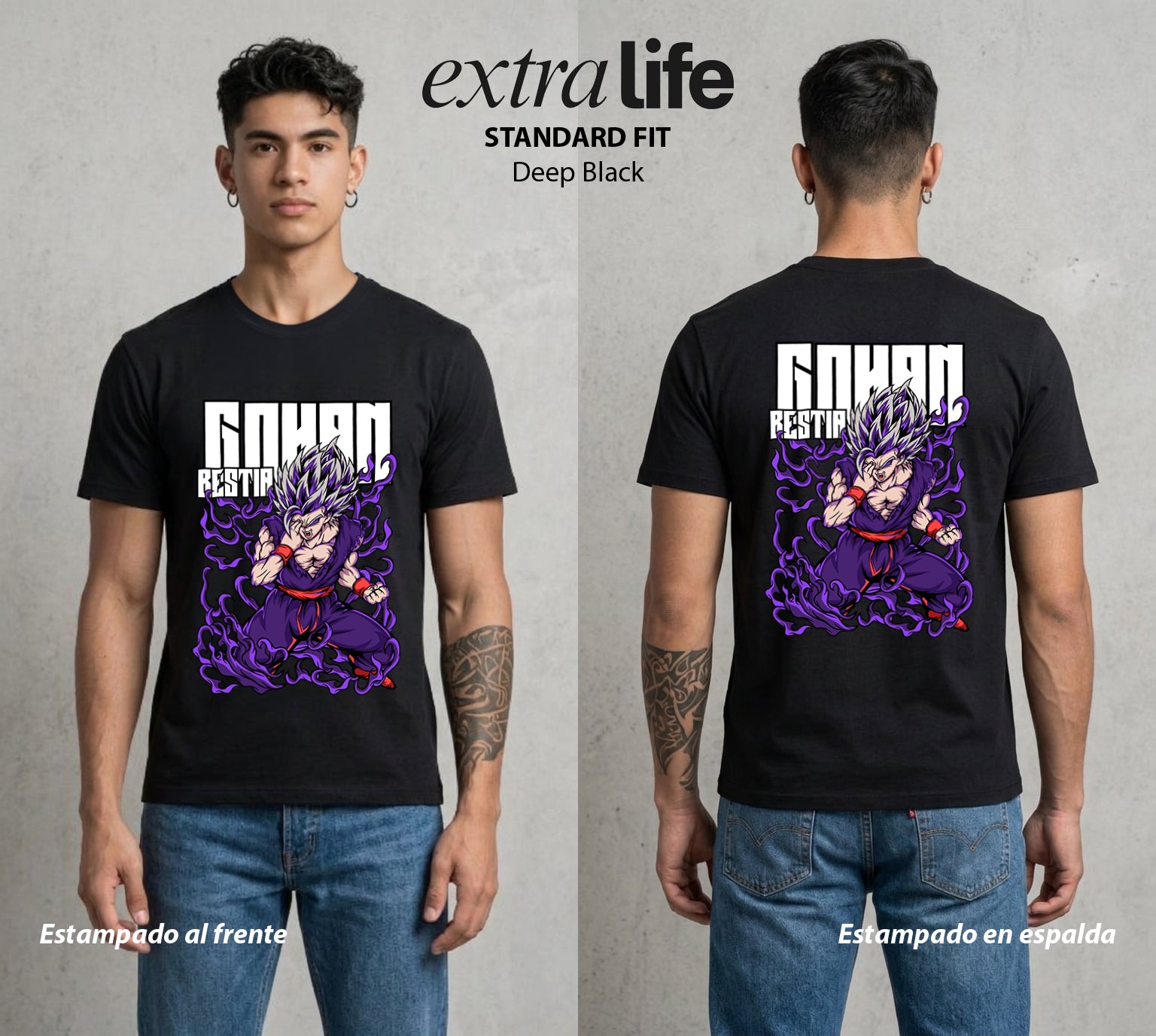 El Poder de las Esferas | La Bestia Interior #00746 - Playera Standard Fit | Deep Black - Foto en modelo