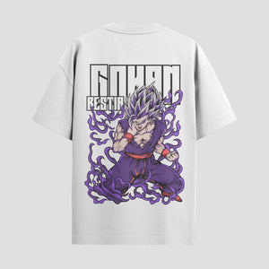 Playera urbana de anime y gaming ExtraLife MX, corte Standard Fit unisex ligero y transpirable en color Deep Black y Pure White, ropa de uso diario para gym y casual.