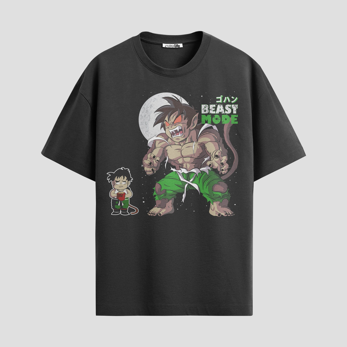 Playera urbana de anime y gaming ExtraLife MX, corte Classic Premium unisex ligero y transpirable en color Deep Black y Pure White, ropa de uso diario para gym y casual.