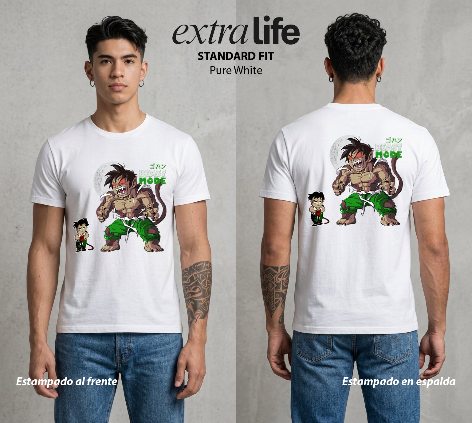 El Poder de las Esferas | El Hijo del Guerrero #00748 - Playera Standard Fit | Pure White - Foto en modelo