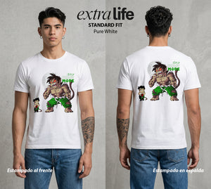 El Poder de las Esferas | El Hijo del Guerrero #00748 - Playera Standard Fit | Pure White - Foto en modelo