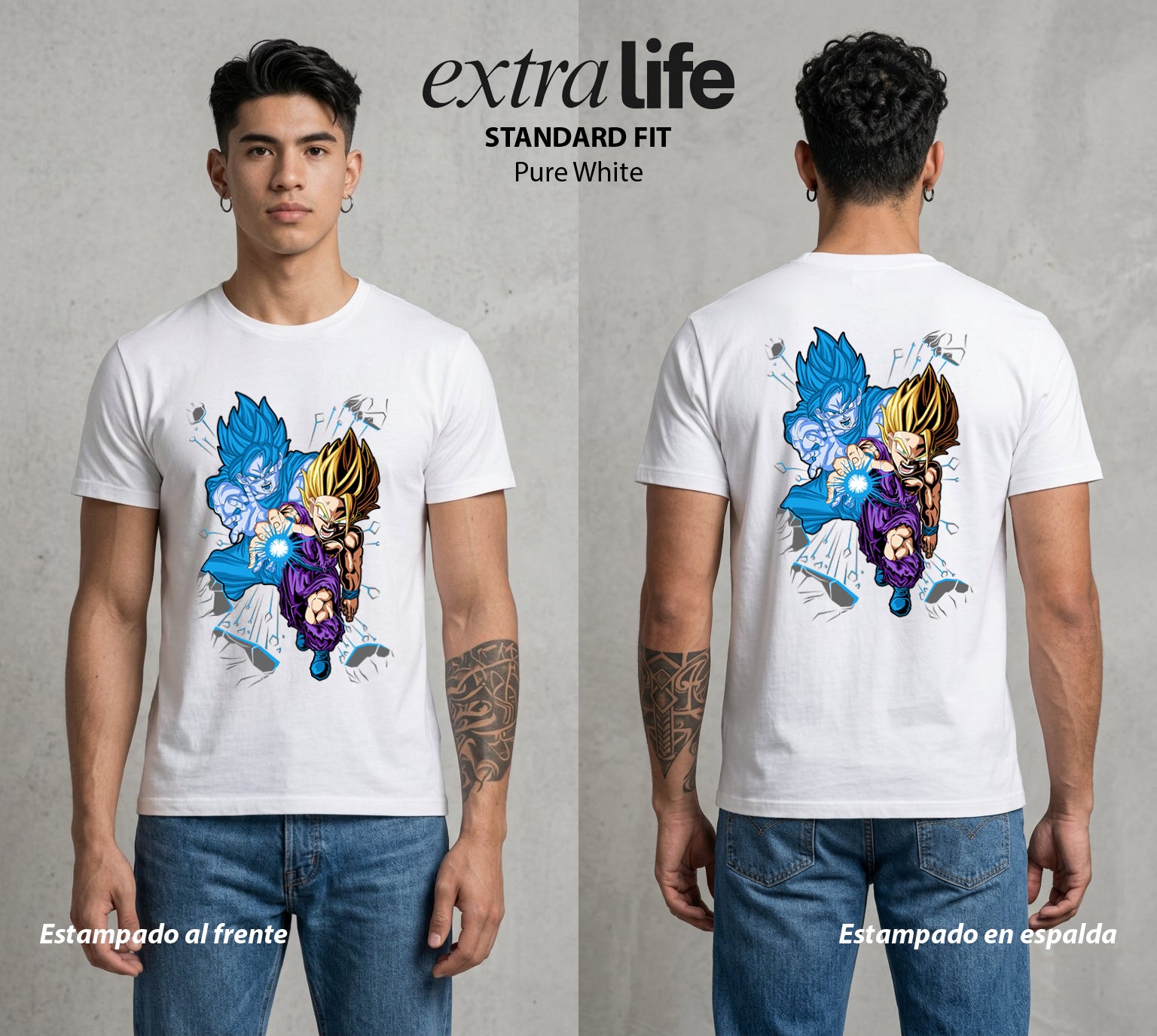 El Poder de las Esferas | Guerrero de las Estrellas #00753 - Playera Standard Fit | Pure White - Foto en modelo