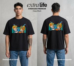 El Poder de las Esferas | El Viajero del Tiempo #00756 - Playera Oversized Premium | Deep Black - Foto en modelo